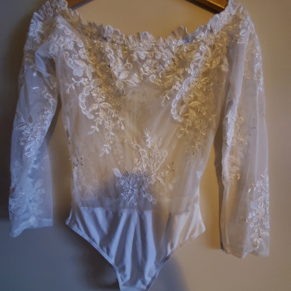 Lace Mesh Zip-up Bodysuit - Picture 2 of 5
